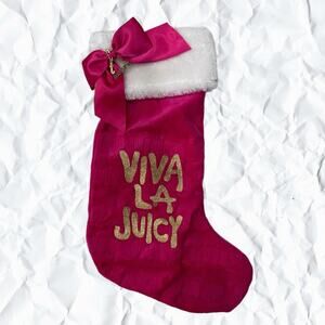 Juicy Couture Viva La Juicy Y2K Pink and Gold Christmas Stocking